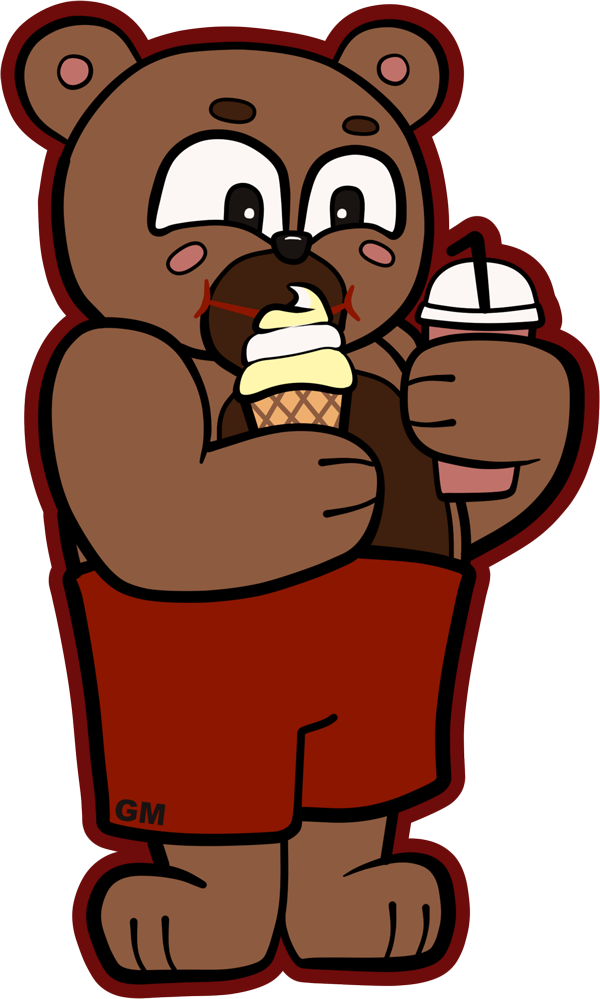 Maskot Gamis Gym - medvěd